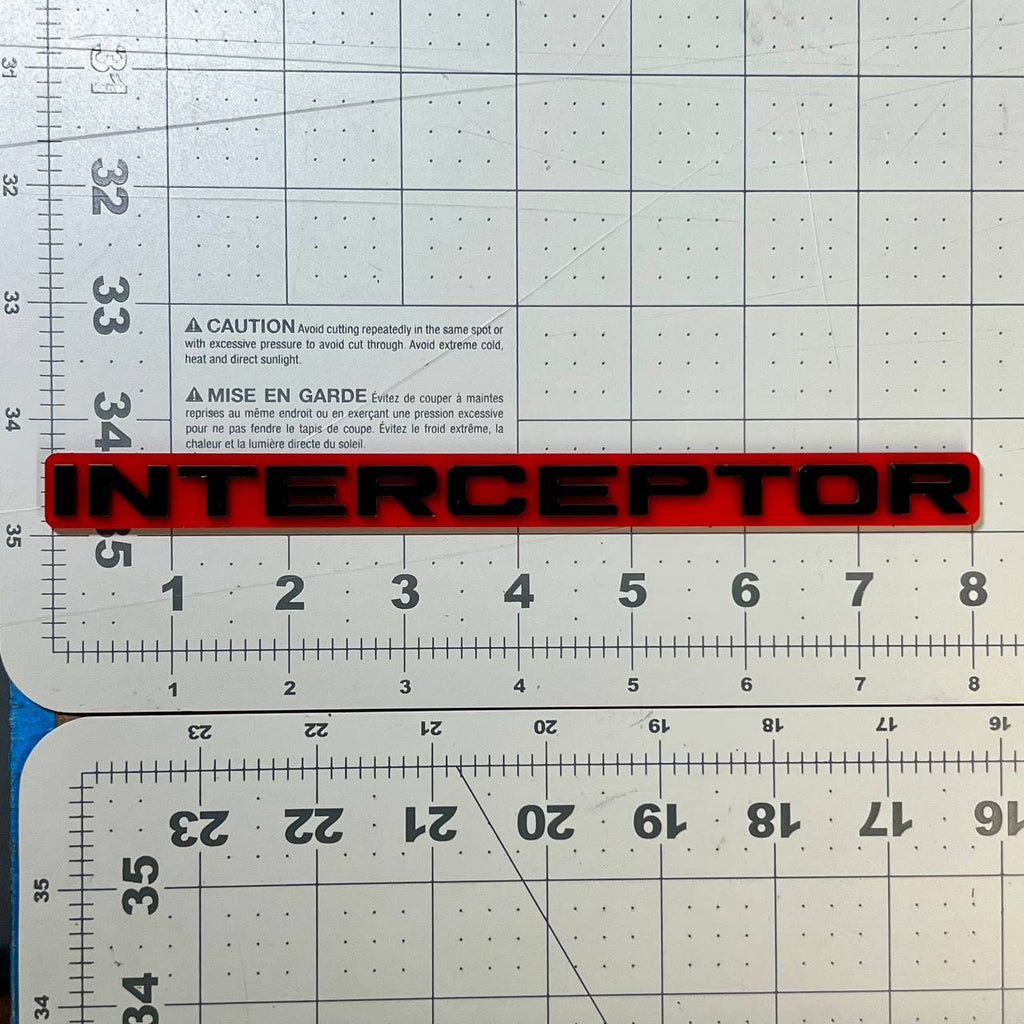 1pc INTERCEPTOR 3D Emblem Badge – Acrylic Car, SUV & Truck Fender/Tailgate Decal