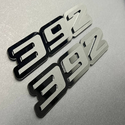 2x Mate Black 392 Hemi Emblems 392 Side Fender Badge 3D for 392 Emblem