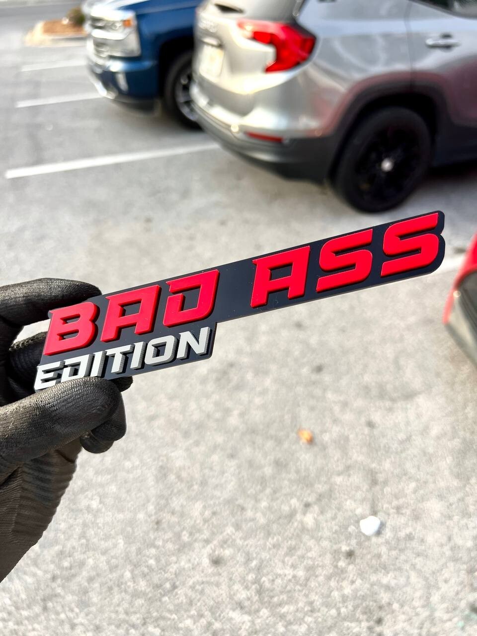 New Bad Ass Edition Emblem Car Badges Badass 3D Sticker Decal Black Red (1pc)