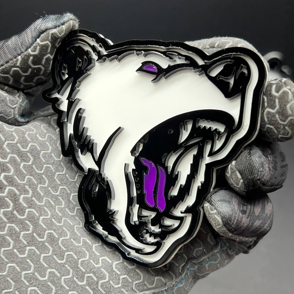 2PCS Angry Bear Emblems – Aggressive 3D Acrylic Car & Truck Fender Badges