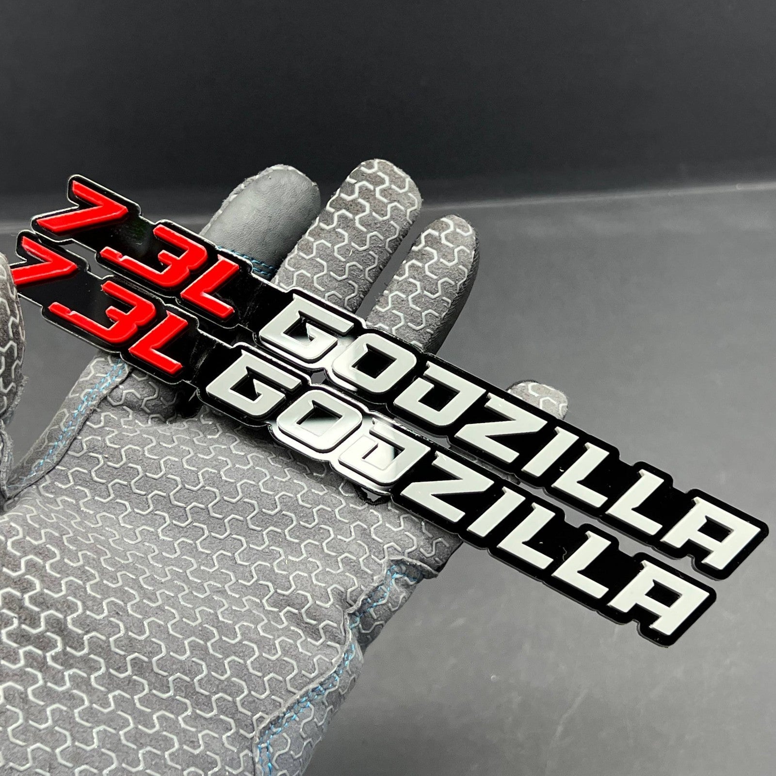 2PCS 7.3L GODZILLA 3D Emblems – Fender Badges for Ford Engine Truck & SUV