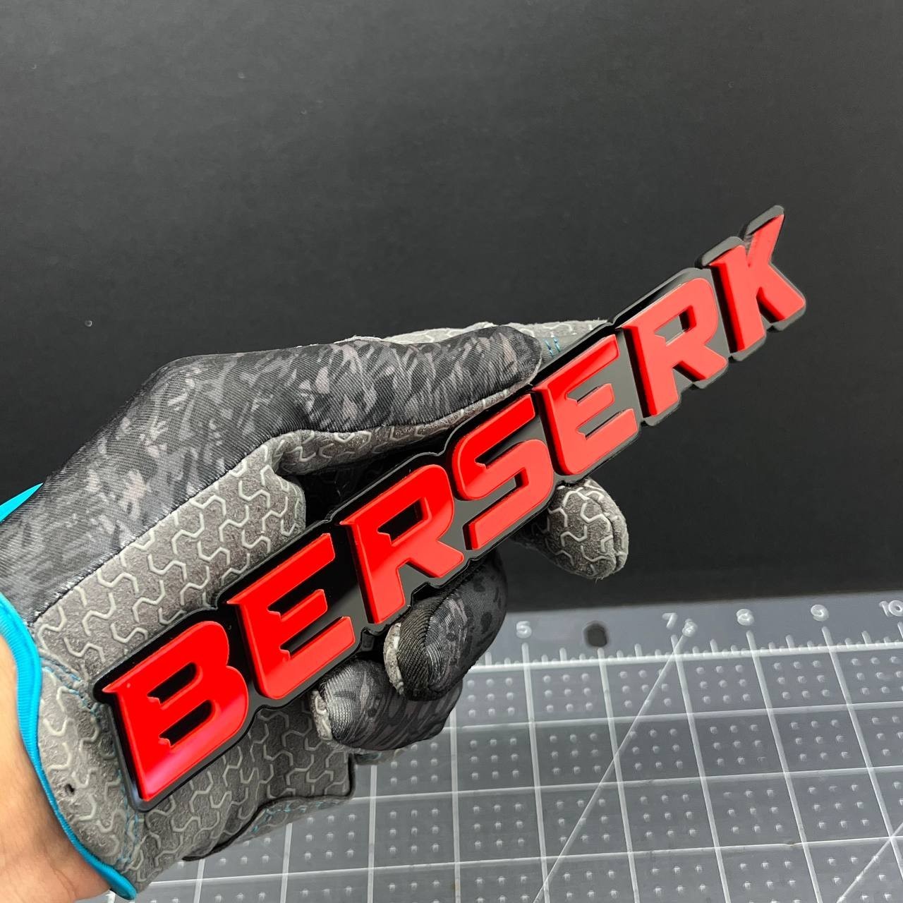 1pc BERSERK 3D Emblem Badge – Multicolor Acrylic Car Decal for Fender & Tailgate