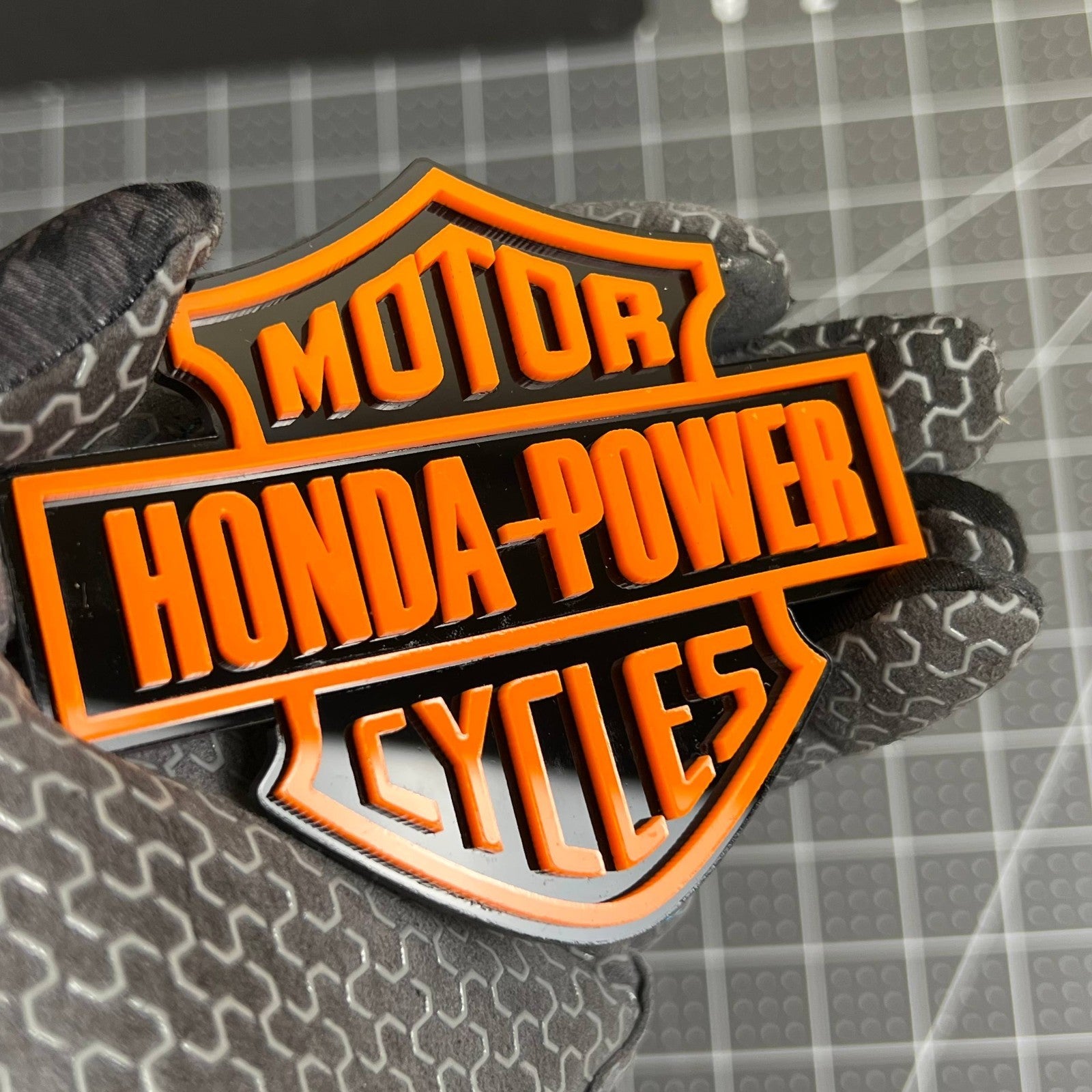 HONDA POWER 3D Emblem – Durable Multicolor Acrylic Motorcycle Badge (1PC)