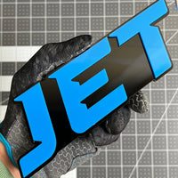1PCS JET Emblem – Durable 3D Multicolor Acrylic Car Exterior Badge