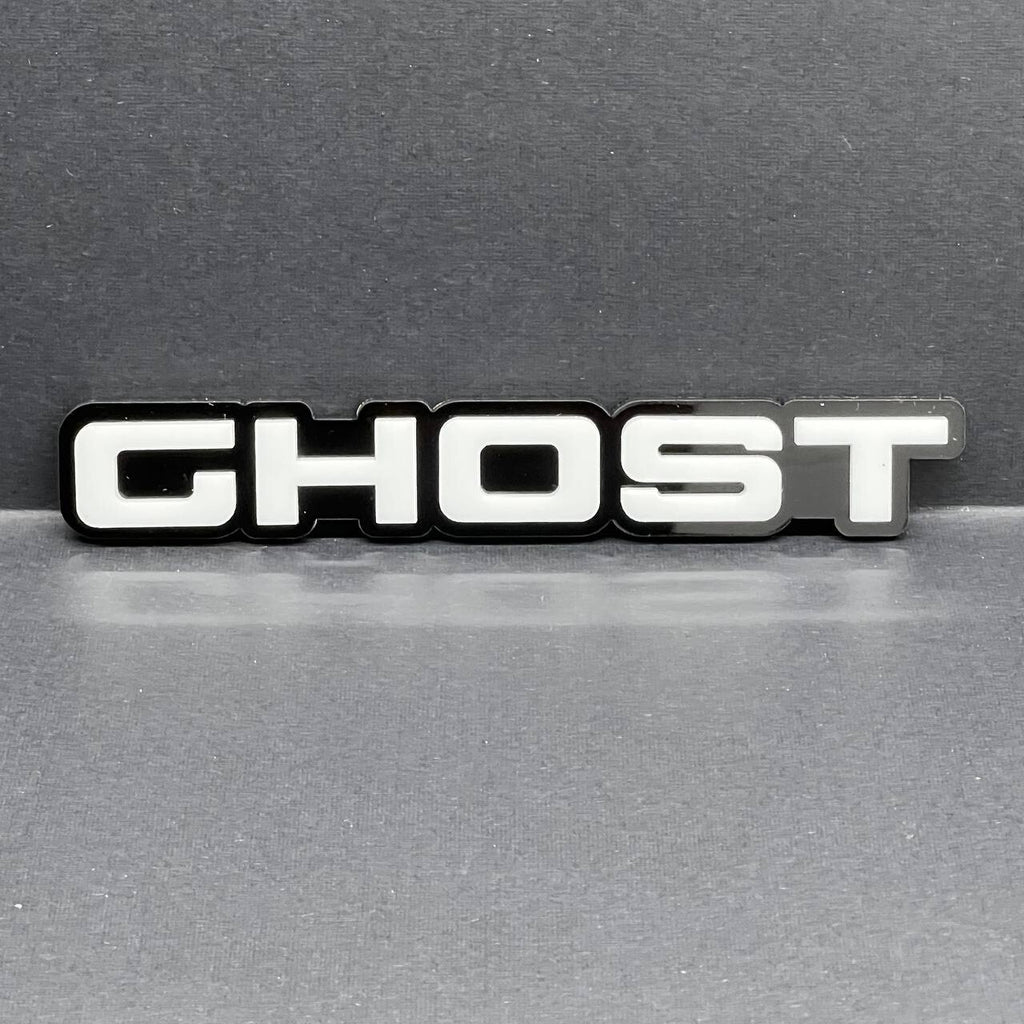 2pcs GHOST Black White Emblem Car Side Fender Grill Trunk Badge Sticker Decal