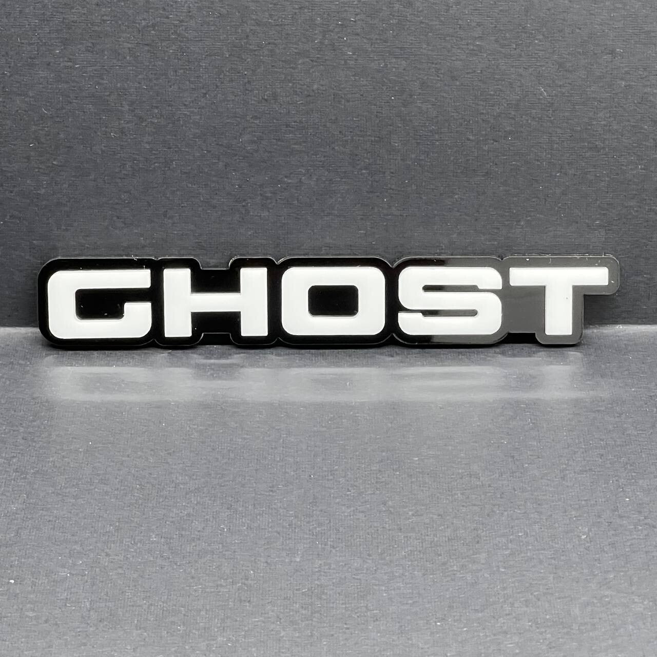 2pcs GHOST Black White Emblem Car Side Fender Grill Trunk Badge Sticker Decal
