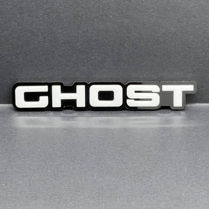 2pcs GHOST Black White Emblem Car Side Fender Grill Trunk Badge Sticker Decal