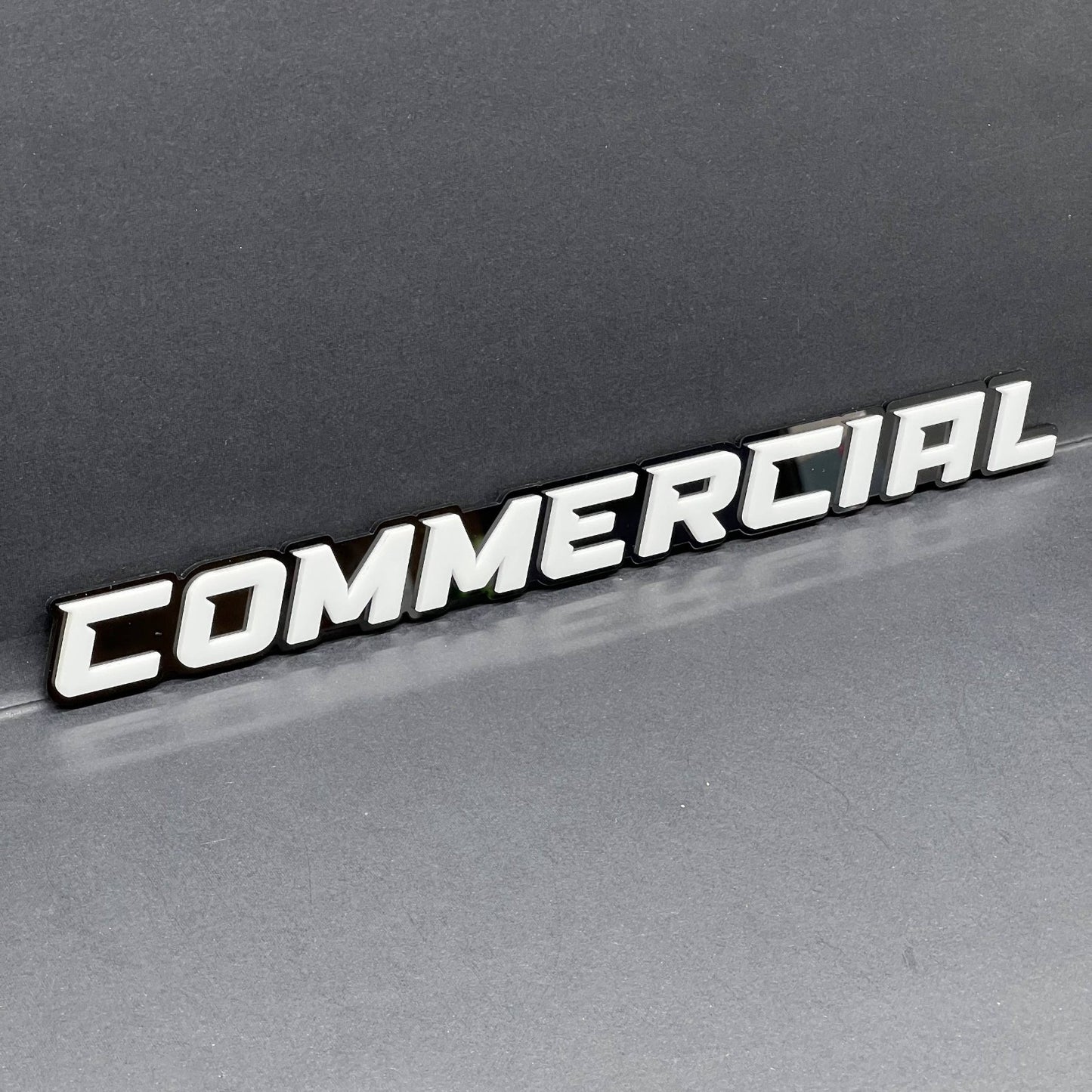 1PC COMMERCIAL Emblem – Durable 3D Multicolor Acrylic Car & Truck Badge
