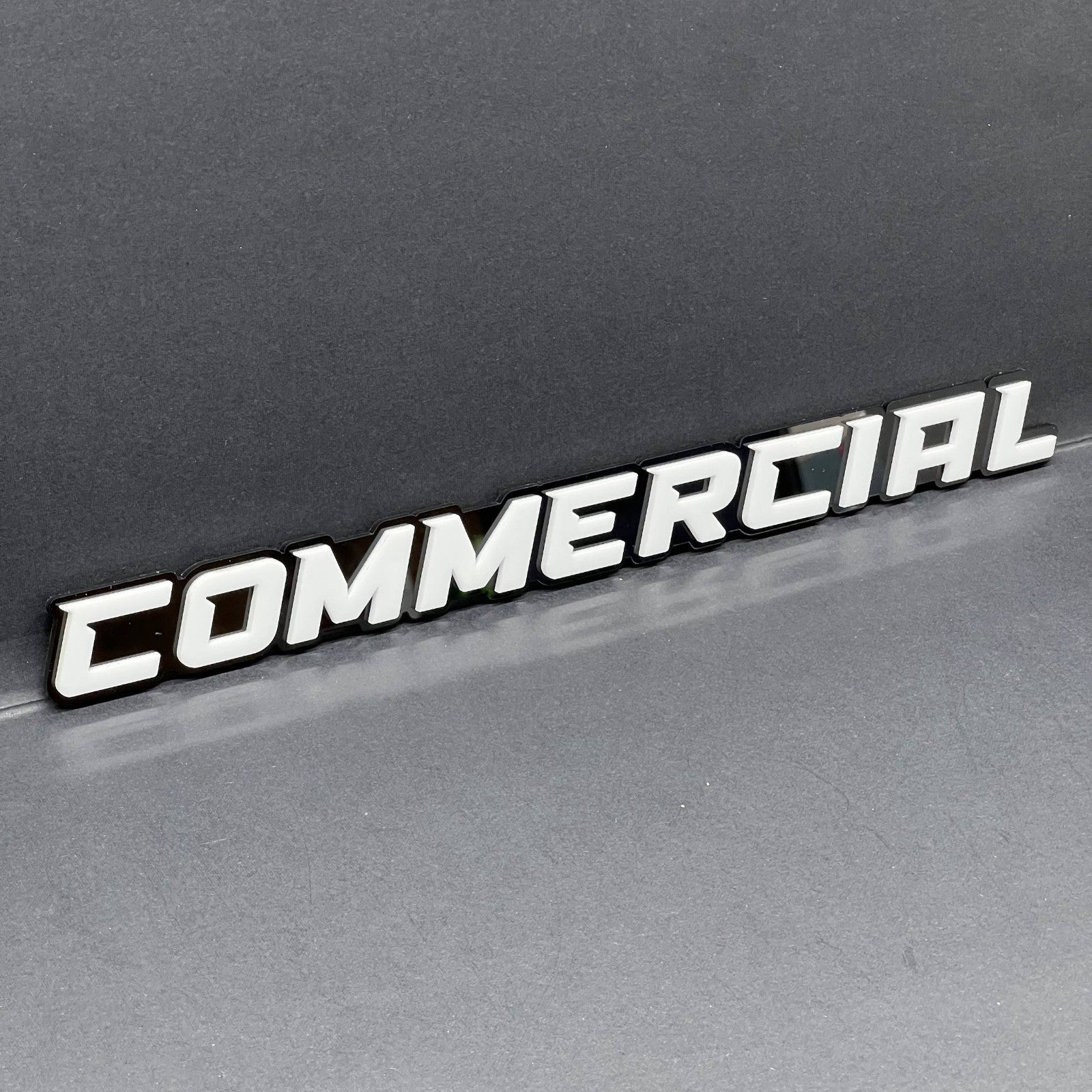 1PC COMMERCIAL Emblem – Durable 3D Multicolor Acrylic Car & Truck Badge