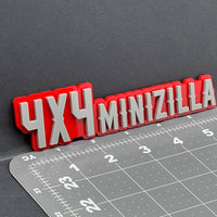 1PC 4x4 Minizilla Emblem – 3D Acrylic Exterior Car Badge Decal for Truck SUV