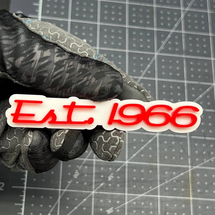 1PC EST 1966 Emblem – 3D Acrylic Tailgate Badge Decal for Car, Truck, SUV