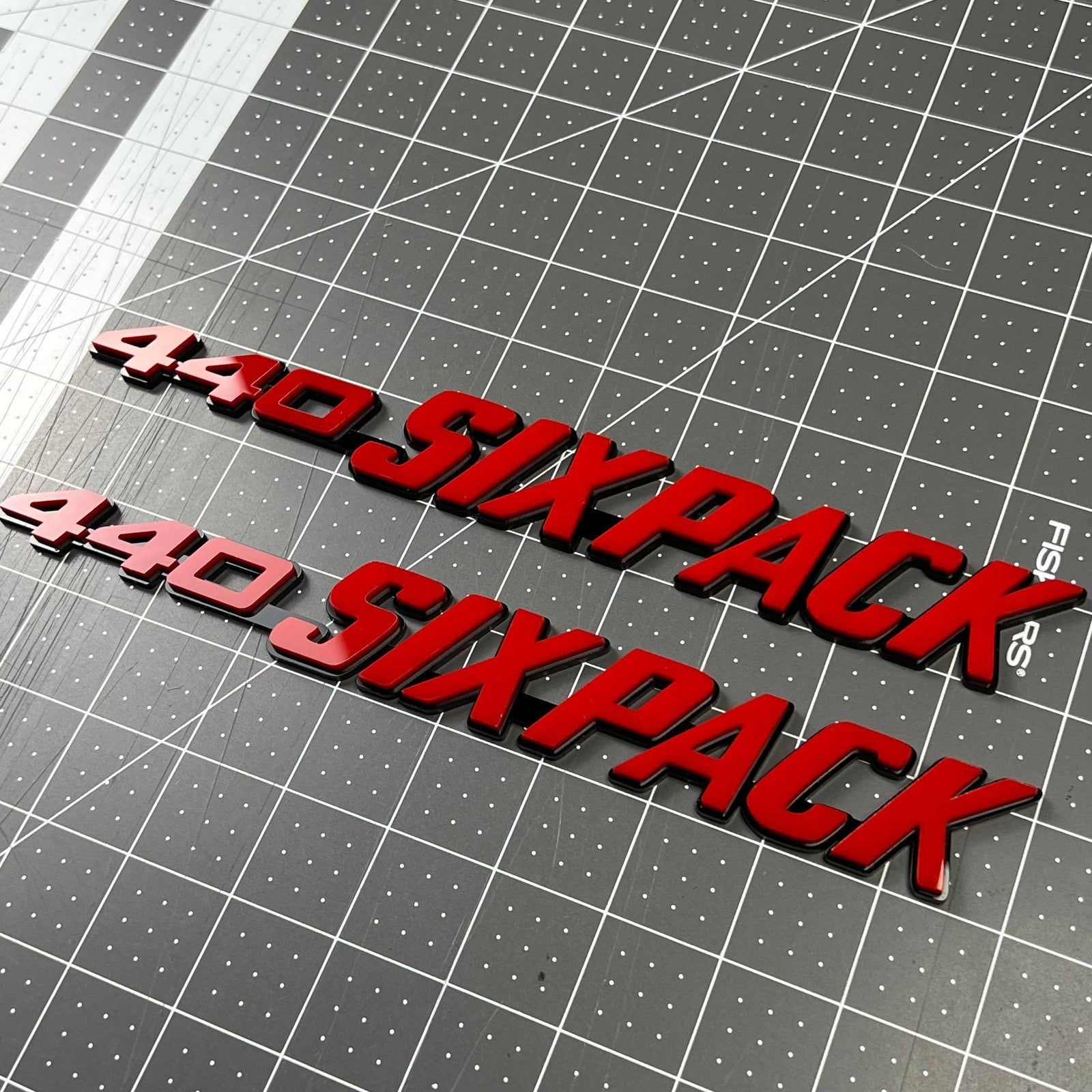 2PCS 440 SIXPACK Emblem Set – 3D Acrylic Car Truck Fender Badge Decal