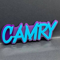 Camry 3D Emblem Badge – Multicolor Acrylic Toyota Car Fender & Trunk Decal (1pc)
