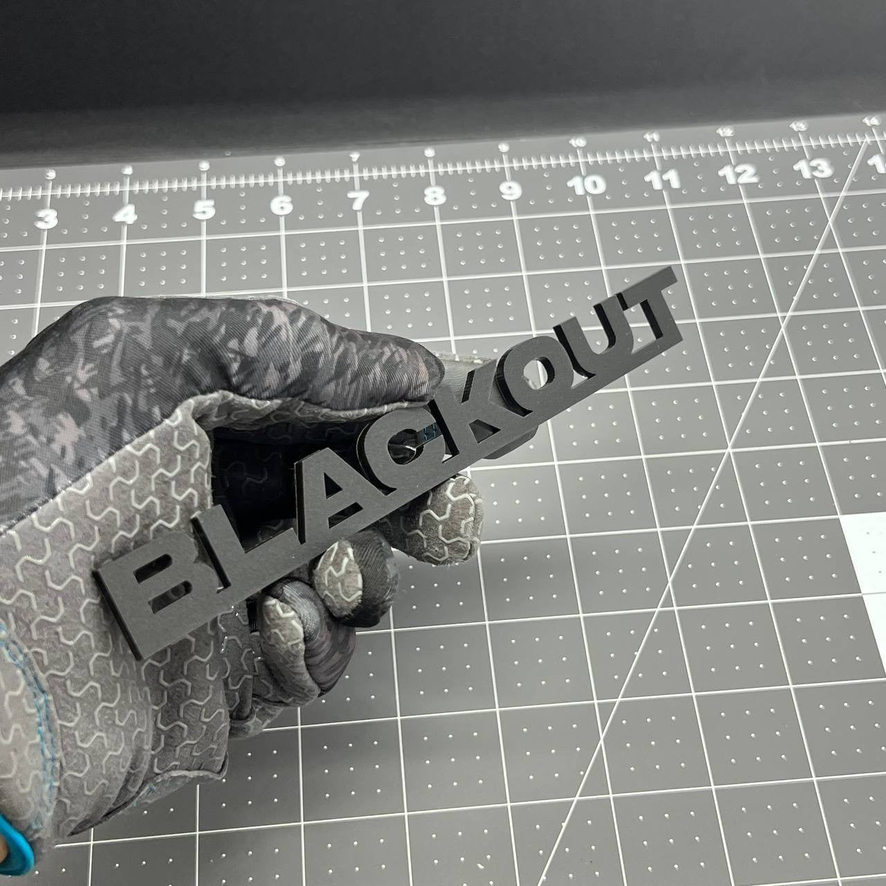 1PC BLACKOUT Emblem – 3D Multicolor Acrylic Car Badge Decal for Car Truck SUV