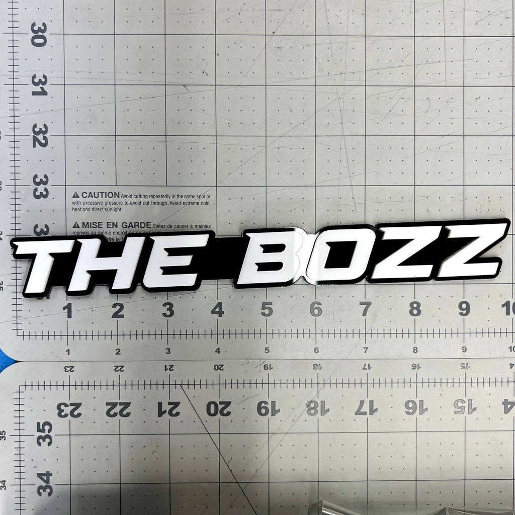 1PC THE BOZZ Badge – Custom 3D Multicolor Acrylic Car Fender & Tailgate Sticker