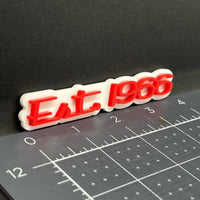 1PC EST 1966 Emblem – 3D Acrylic Tailgate Badge Decal for Car, Truck, SUV