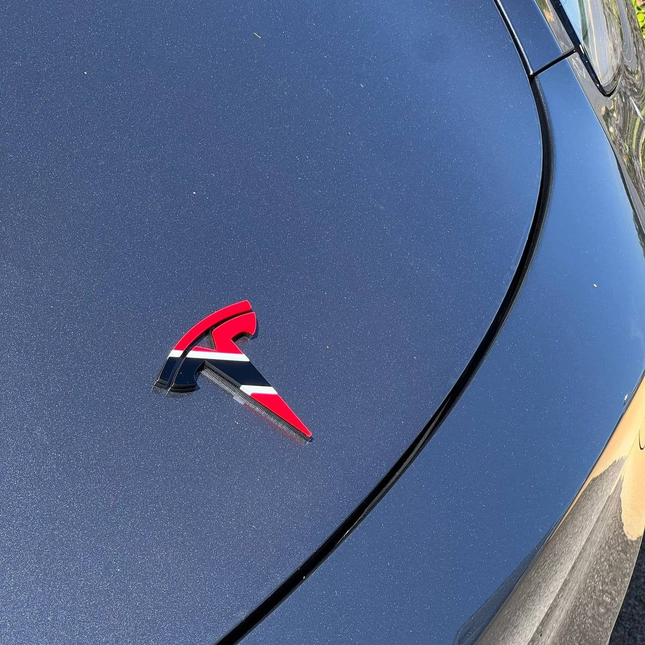 Tesla Multicolor 3D Emblems – Custom Badges (Set of 2)