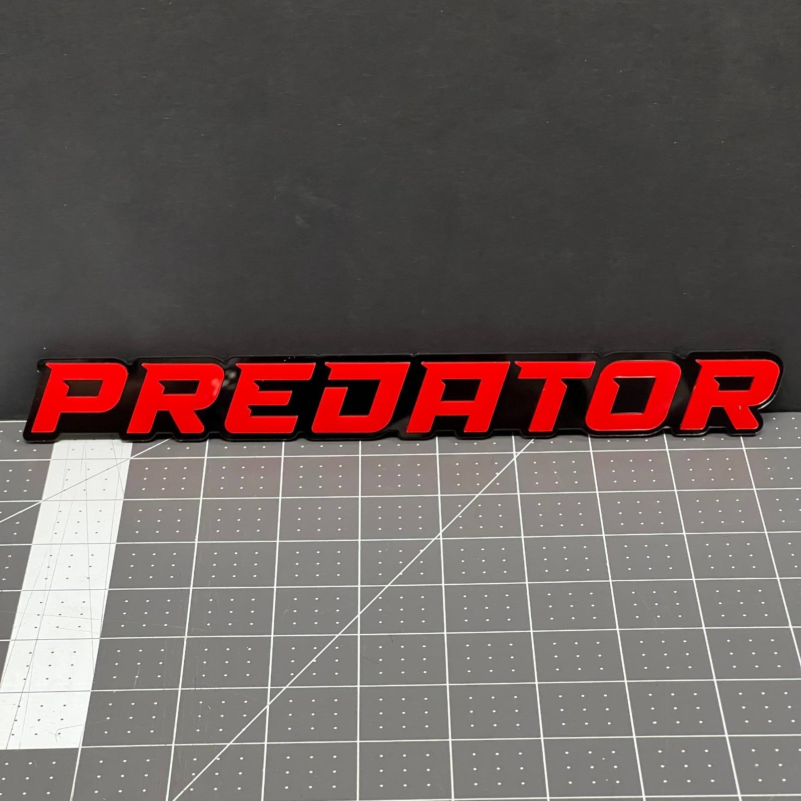 1PCS PREDATOR Emblem – Custom 3D Multicolor Acrylic Car Exterior Badge