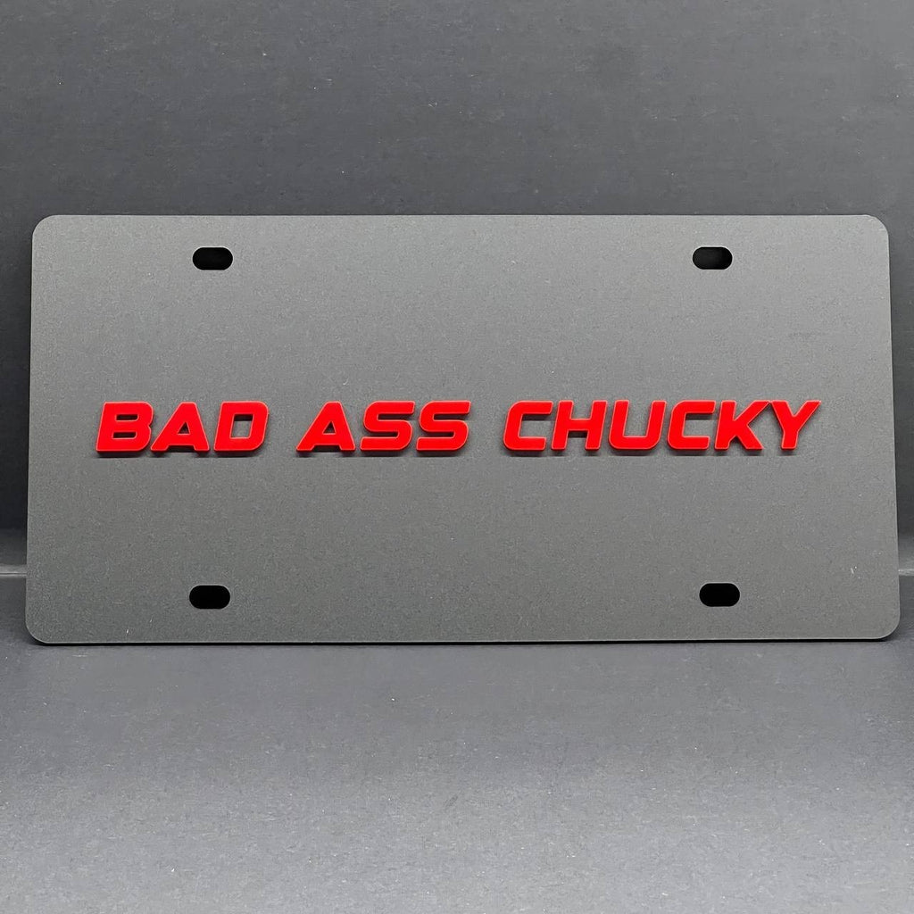 BAD ASS Black License plate Personalized Acrylic 12x6 License Plate