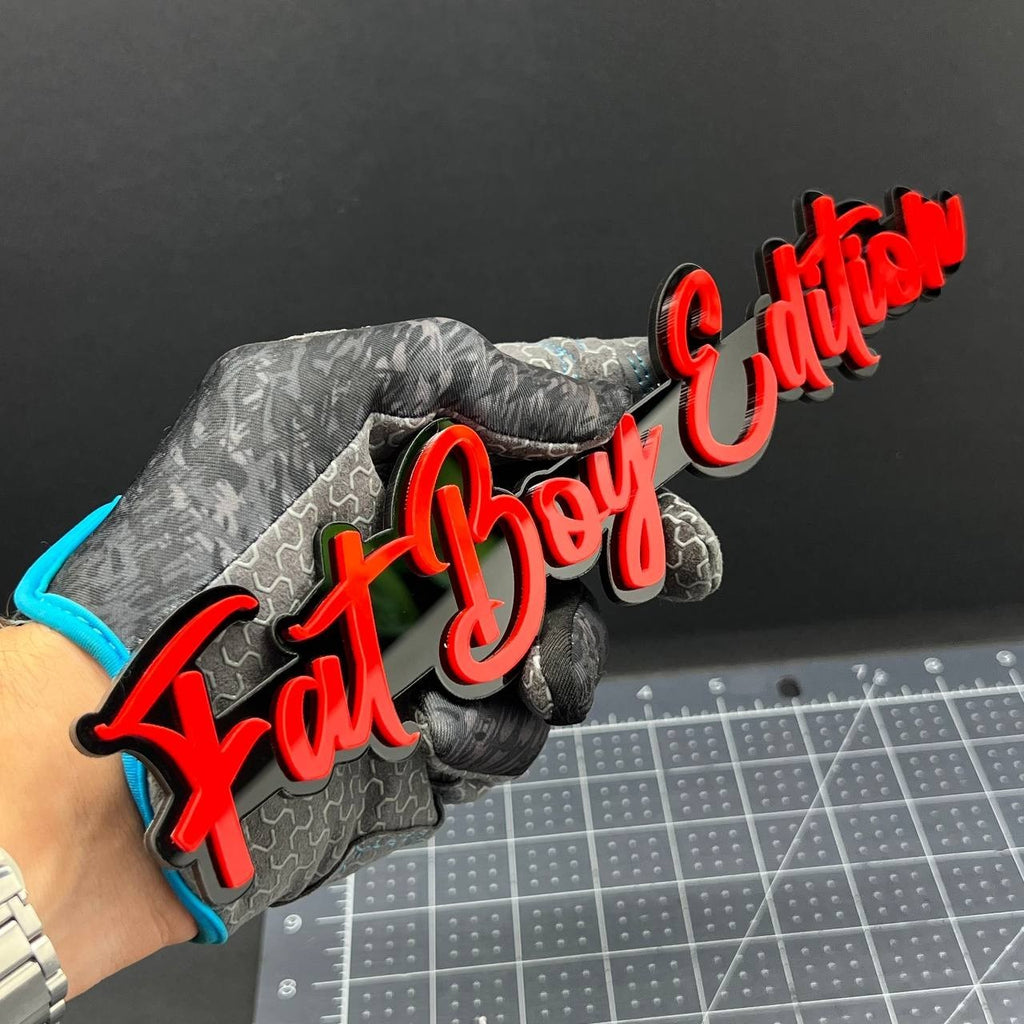 1PC FAT BOY Edition Emblem – 3D Multicolor Acrylic Car Badge Decal