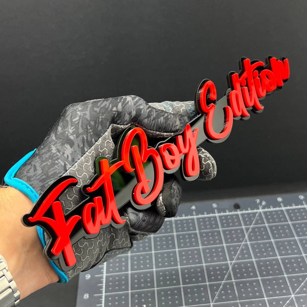 1PC FAT BOY Edition Emblem – 3D Multicolor Acrylic Car Badge Decal