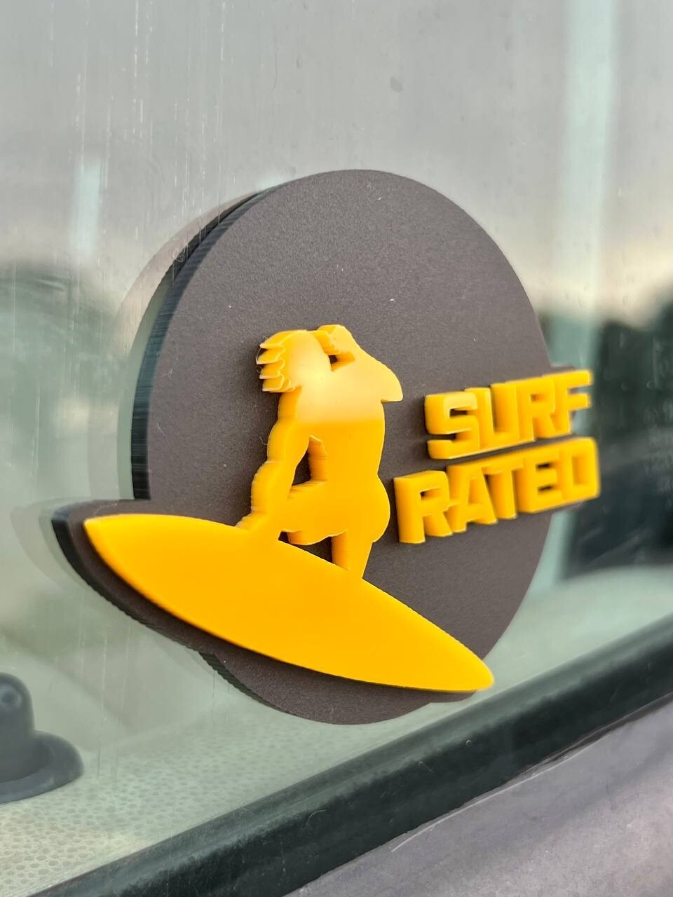 2PCS 18-24 WRANGLER JL GLADIATOR SURF RATED ORANGE FENDER EMBLEM BADGE