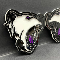 2PCS Angry Bear Emblems – Aggressive 3D Acrylic Car & Truck Fender Badges