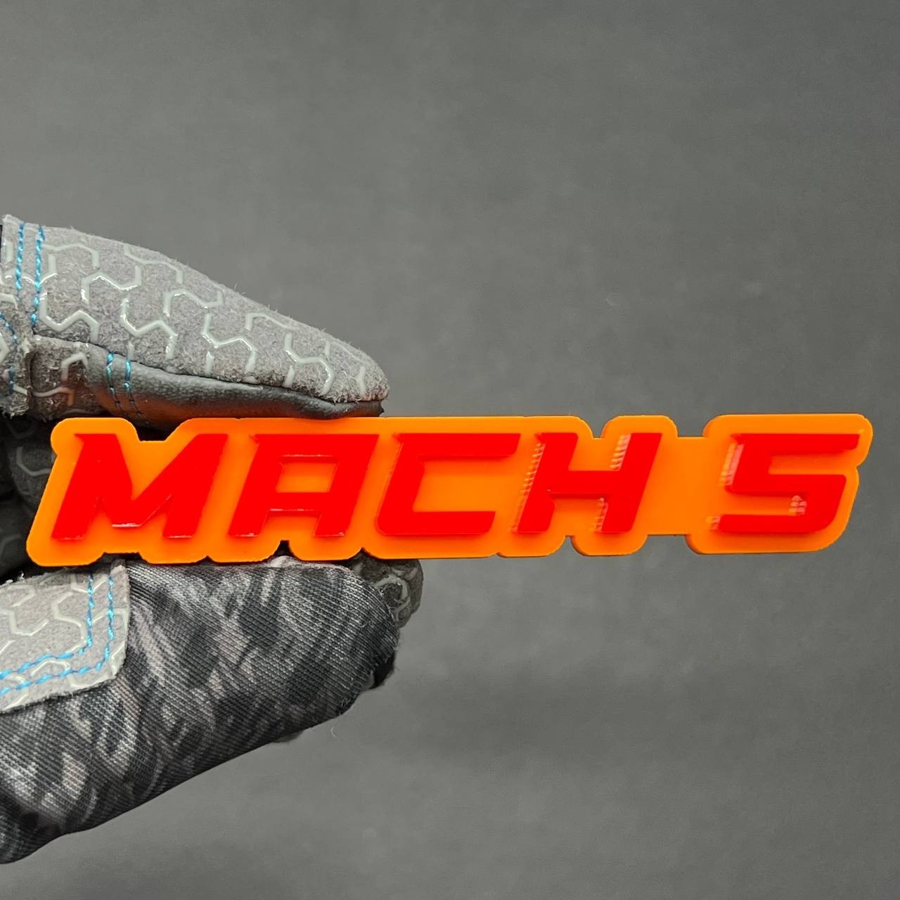 1PCS MACH 5 Emblem – 3D Multicolor Acrylic Car, Truck & SUV Badge Decal