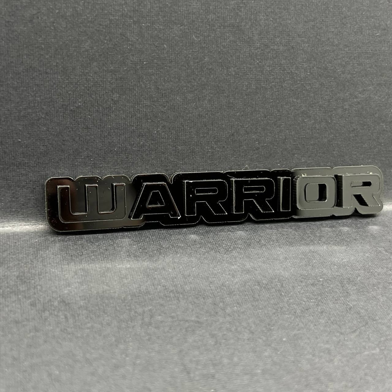 1PC Warrior Logo Emblem Custom Acrylic 3D Car Badge Decal for SUV Truck, Fender