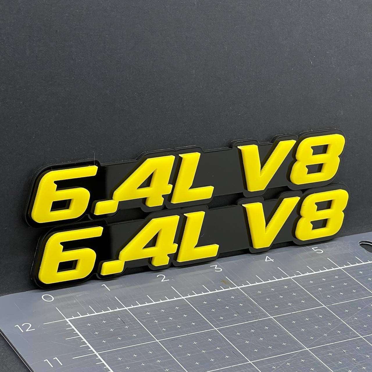 1PC 6.4L V8 Emblem – 3D Acrylic Multicolor Fender or Tailgate Car Badge Decal