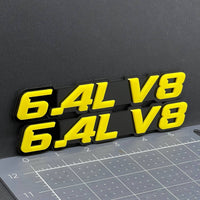1PC 6.4L V8 Emblem – 3D Acrylic Multicolor Fender or Tailgate Car Badge Decal
