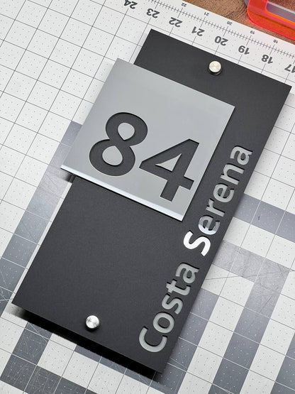Personalized House Number Sign Modern Outdoor Address Plate Custom Home