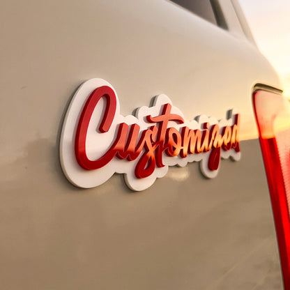Custom Car Name Emblem Badge - Customized Text Names