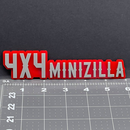 1PC 4x4 Minizilla Emblem – 3D Acrylic Exterior Car Badge Decal for Truck SUV