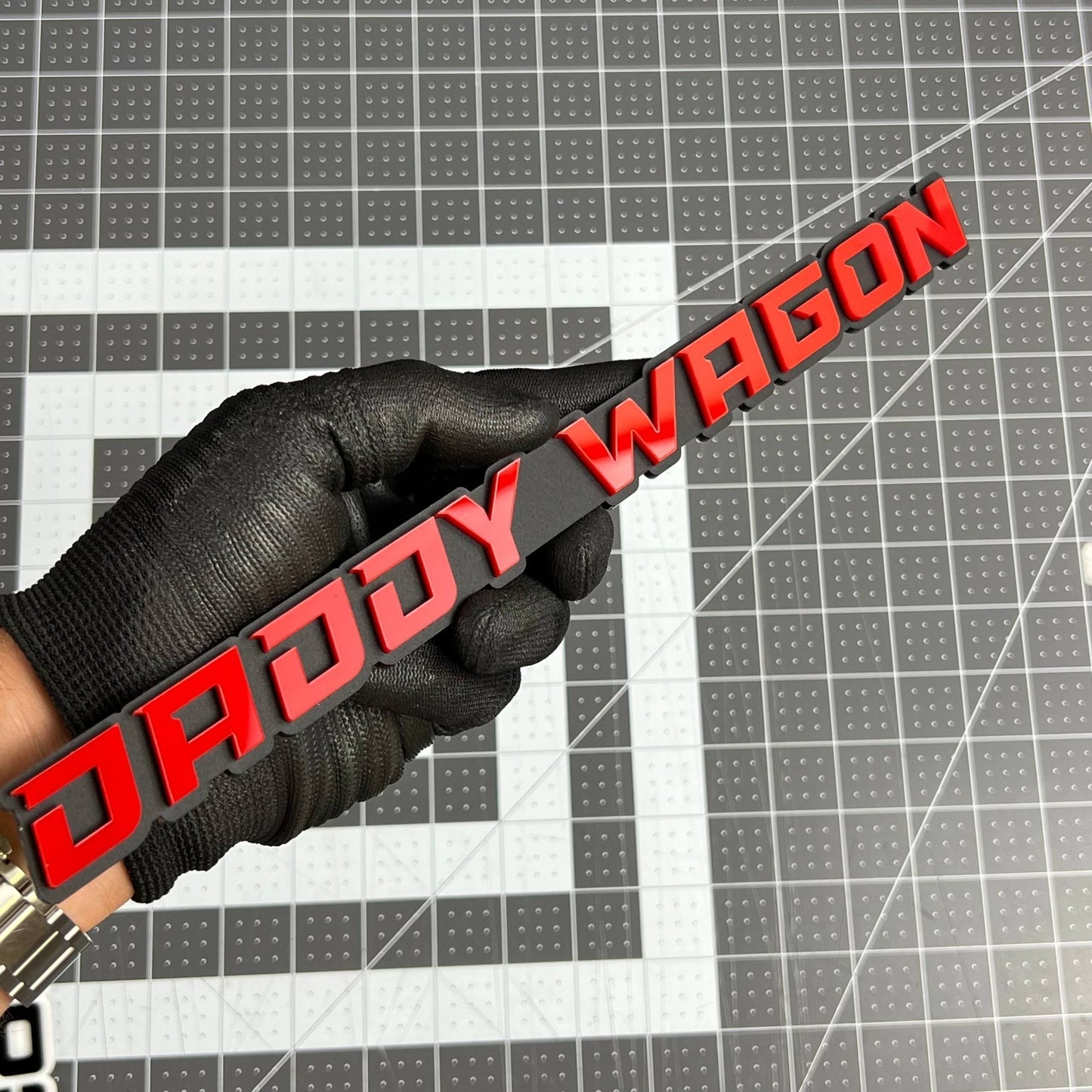 1PC DADDY WAGON Emblem – Durable 3D Multicolor Acrylic Truck & SUV Badge