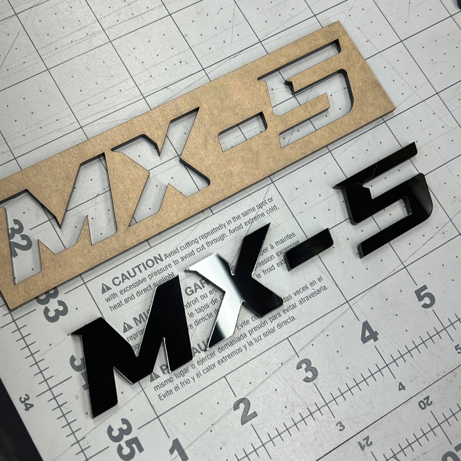 1PC Mazda MX-5 Emblem – Durable Acrylic Rear Trunk & Fender Car Badge