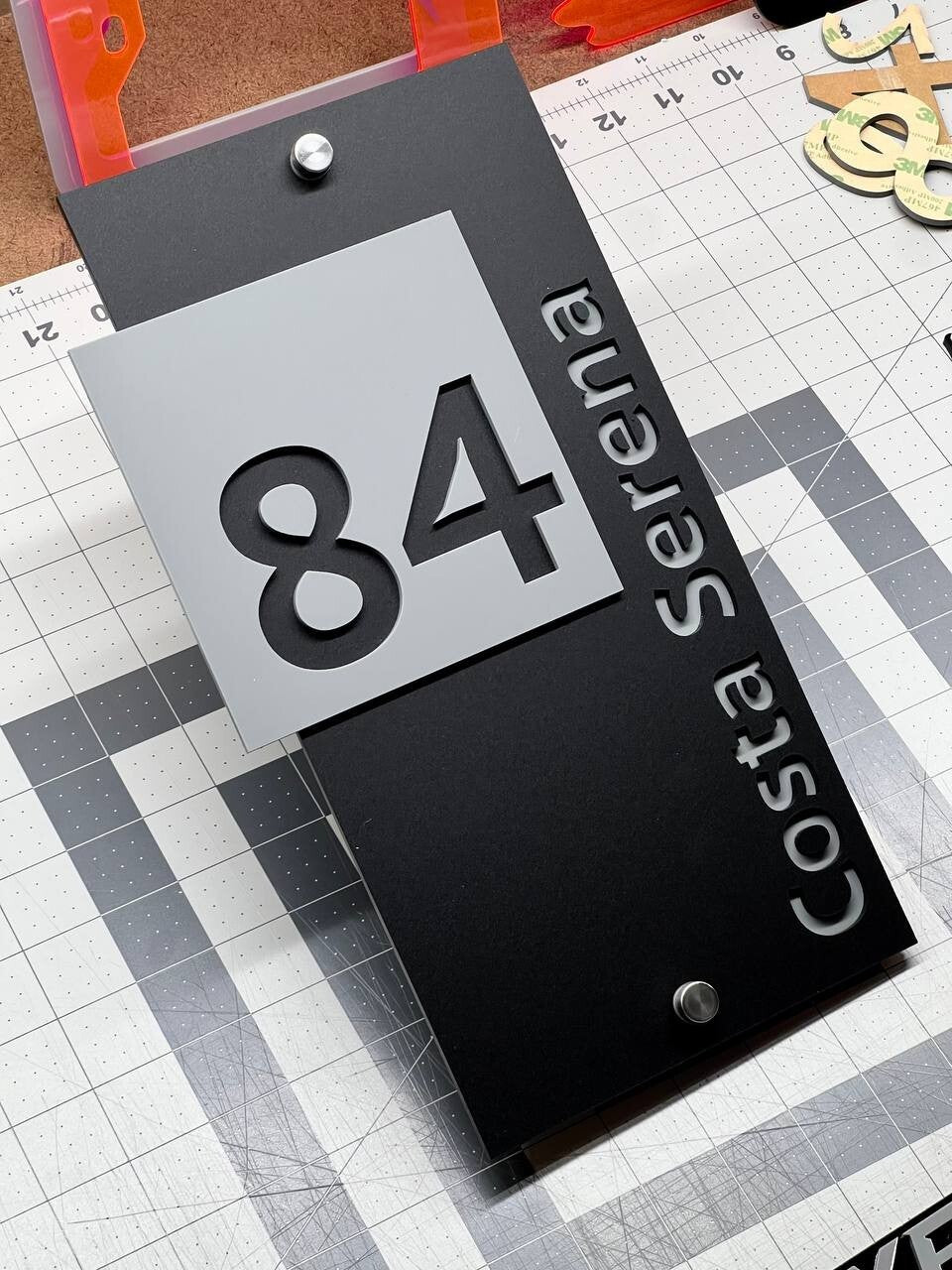 Personalized House Number Sign Modern Outdoor Address Plate Custom Home