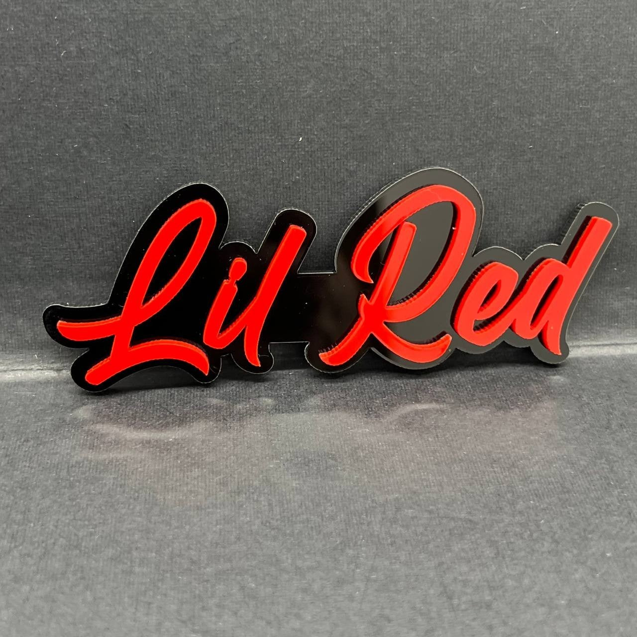 1PC Lil' Red Emblem – Custom 3D Multicolor Acrylic Fender & Tailgate Car Sticke