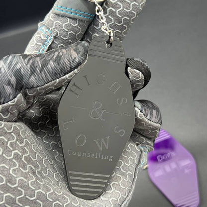 Personalized Hotel Key Tag – Black Keychain with Custom Logo & Room Number