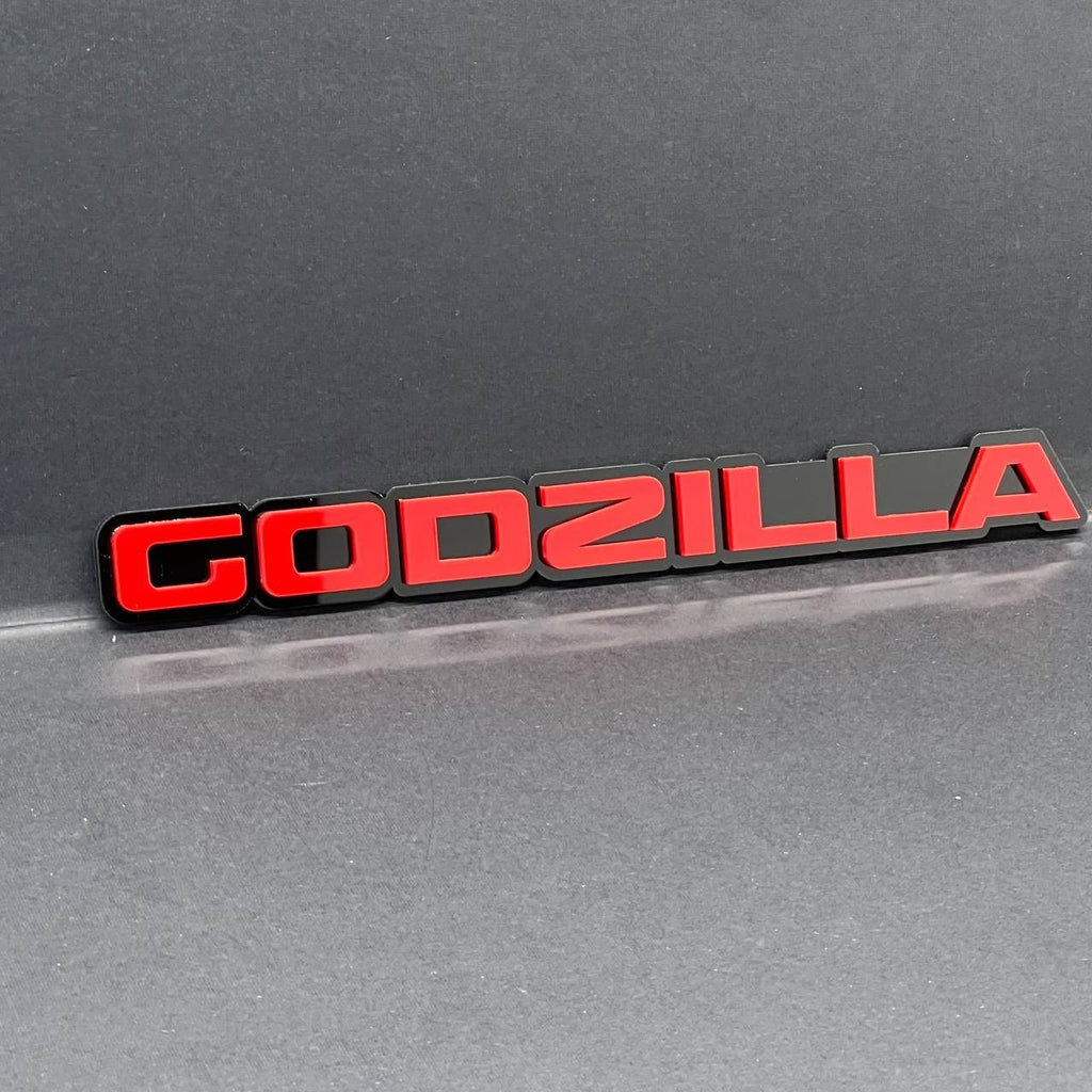 1PC GODZILLA Car Emblem – 3D Acrylic Exterior Badge for Fender, Trunk or Door