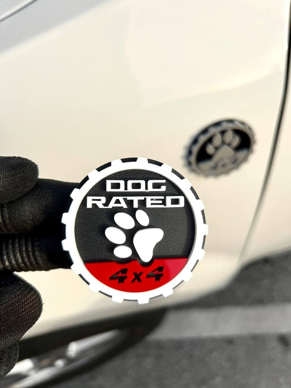 2PCS Jeep Wrangler 392 Fender DOG RATED 4x4 Trail Rated Emblem