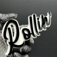 1pcs Rollin 3D Emblem – Multicolor Acrylic Car Badge for Fender & Trunk