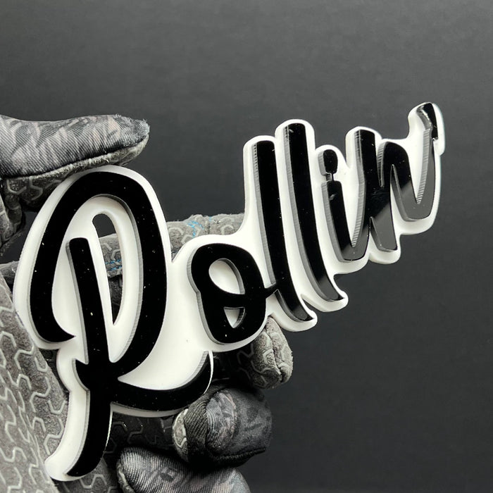 1pcs Rollin 3D Emblem – Multicolor Acrylic Car Badge for Fender & Trunk