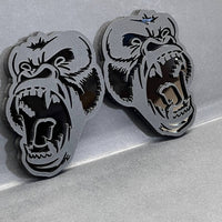 2PCS Gorilla Emblems – Durable Angry 3D Acrylic Fender Badges for Vehicles