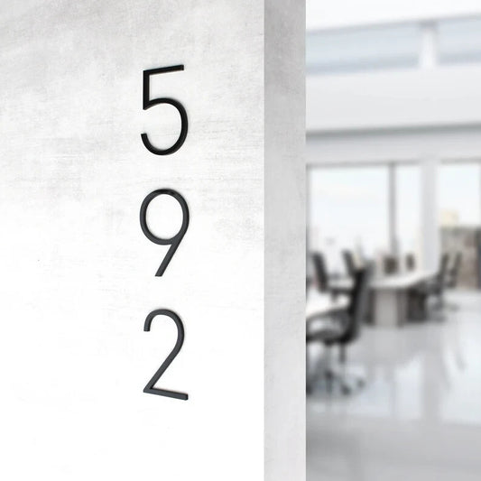 5 Inch Black Acrylic Numbers For House Address Outside Modern Acrylic Sign