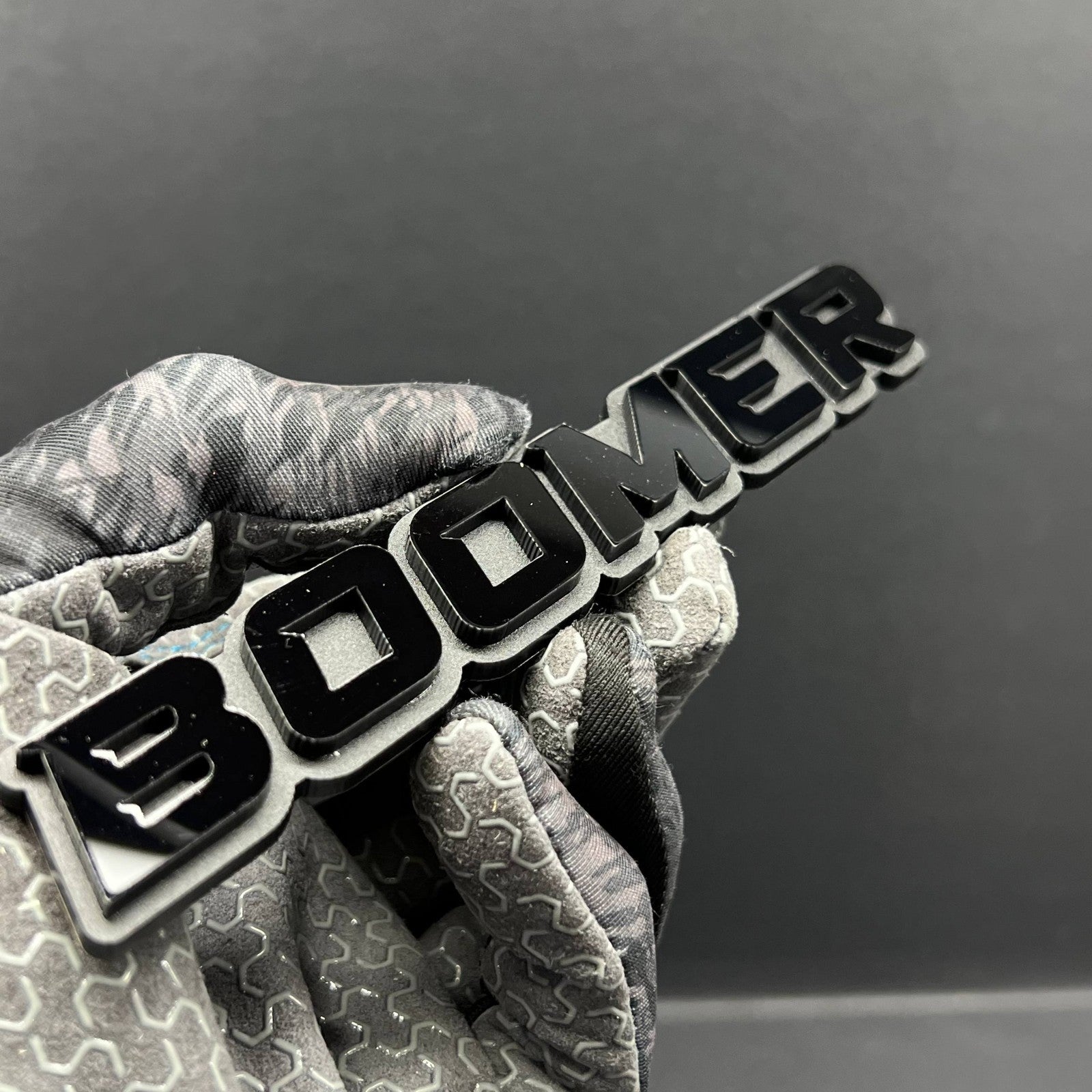1PC BOOMER Badge – Custom 3D Multicolor Acrylic Car Fender & Trunk Sticker Decal