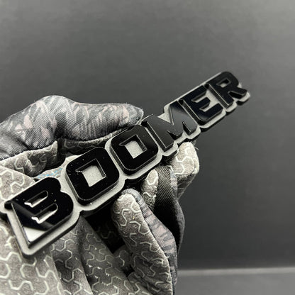 1PC BOOMER Badge – Custom 3D Multicolor Acrylic Car Fender & Trunk Sticker Decal