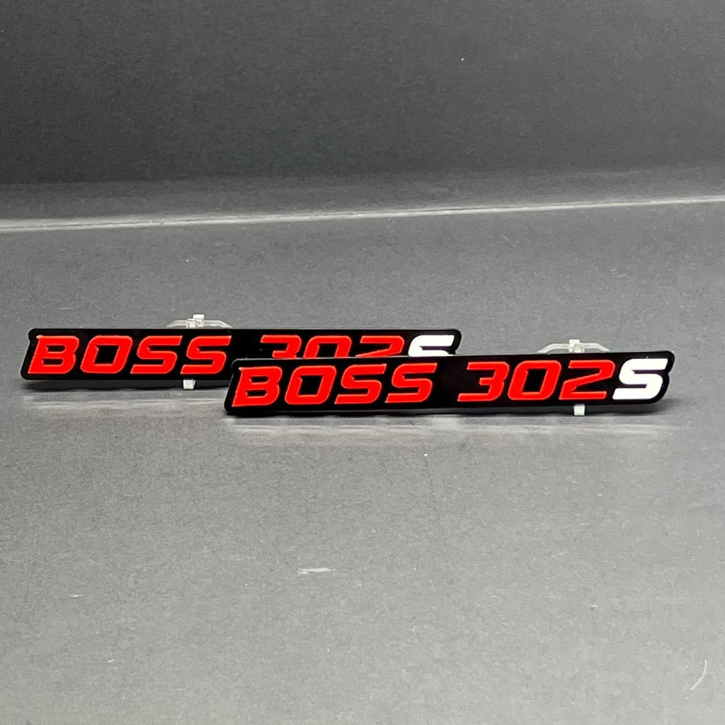 2PCS BOSS 302S Emblems – 3D Multicolor Acrylic Fender & Tailgate Badge Decals