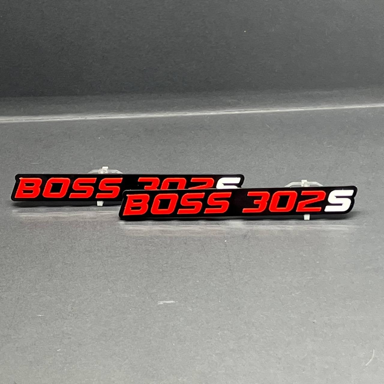 2PCS BOSS 302S Emblems – 3D Multicolor Acrylic Fender & Tailgate Badge Decals