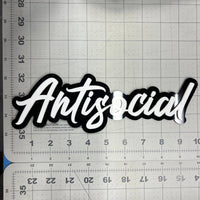 1PC ANTISOCIAL Emblem – 3D Multicolor Acrylic Badge for Car, SUV & Truck